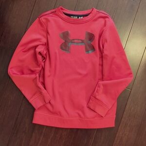 Under Armour, youth boys, crew sweatshirt, red, heatgear, like new